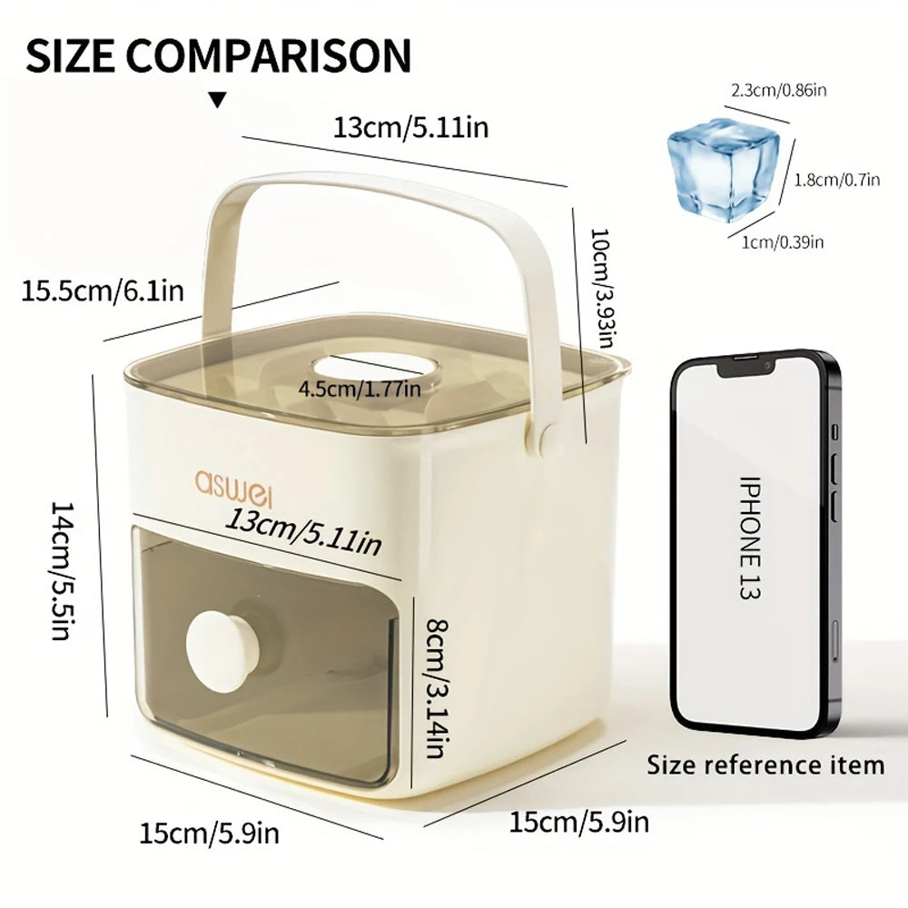 Press Ice Tray Ice Cube Mold Ice-making Box Large Capacity Storage Ice An Ice Maker Food Grade Storage Box Diy Icebox