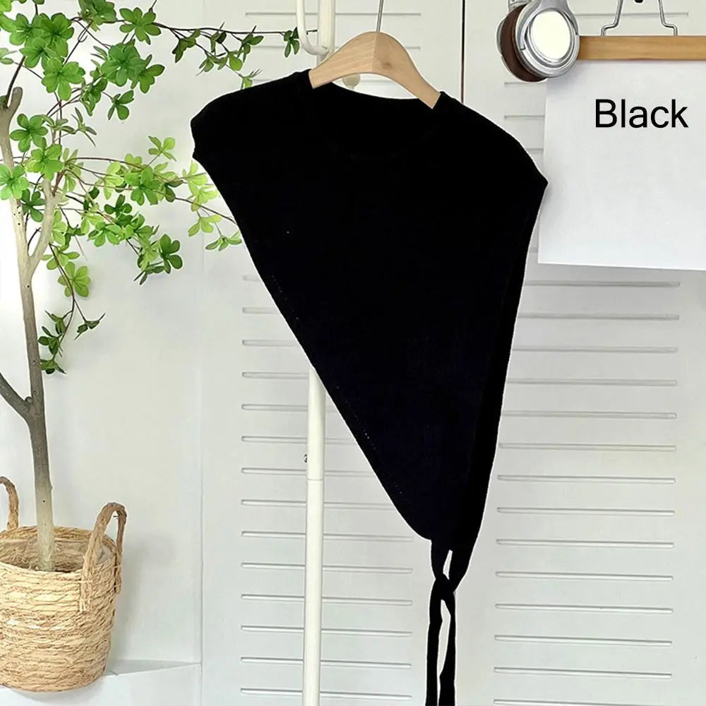 for Blouse Knitted Shawl Vest Solid Color Warm Triangle Beveled Edge Vest Clothing Accessories Polyester