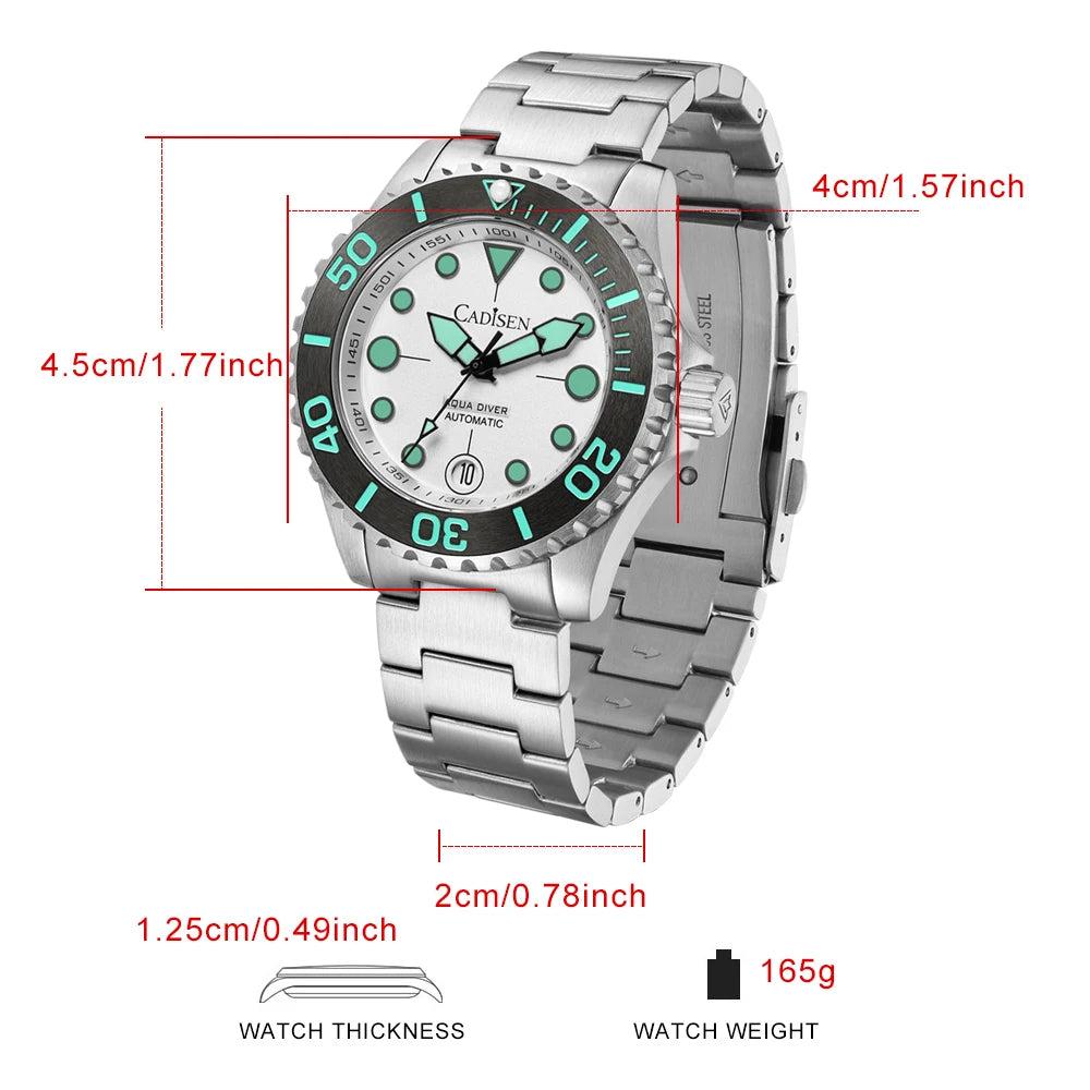 Cadisen AQUA Diver New Brand Luxury Men Watches Automatic