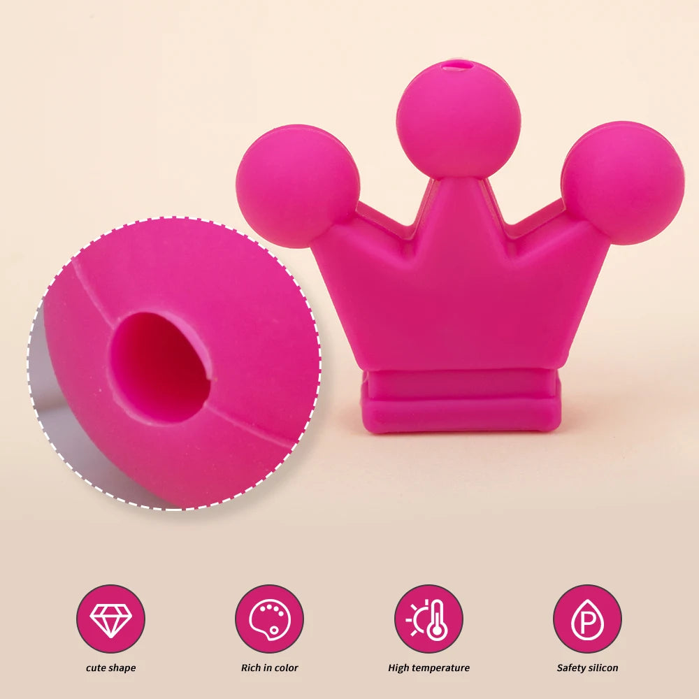 Kivoct 10pcs Crown Bowknot Silicon Beads Bow Tie Beads