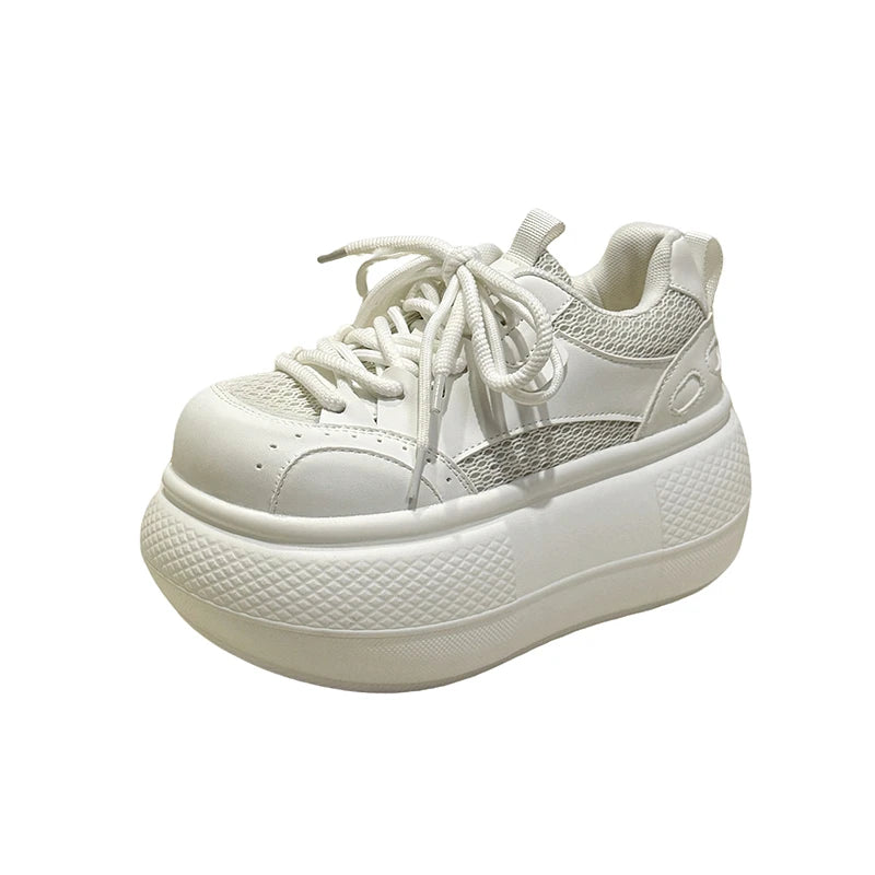 7.5CM Women Spring Breathable Mesh Sneakers Female Casual