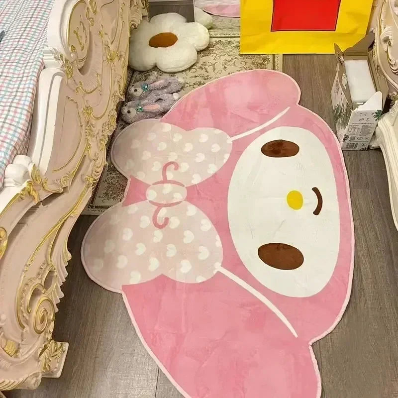 Cute My Melody Carpet Kawaii Home Soft Fur Rugs Girls Bedroom Living Room Floor Mat Doormat Decoration Cartoon Gift For Woman