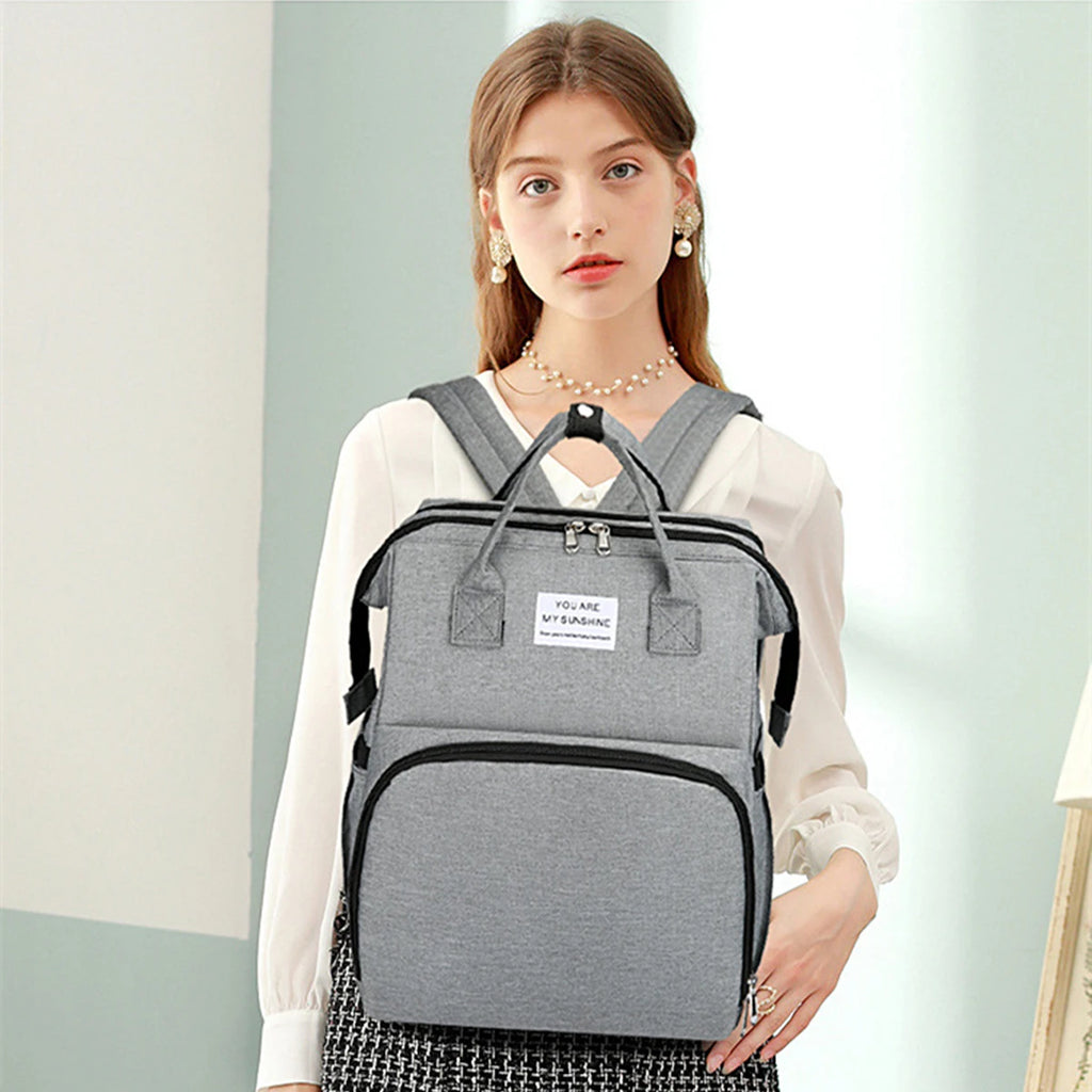 Foldable Bed Diaper Bag with Changing Station Insulated Pocket