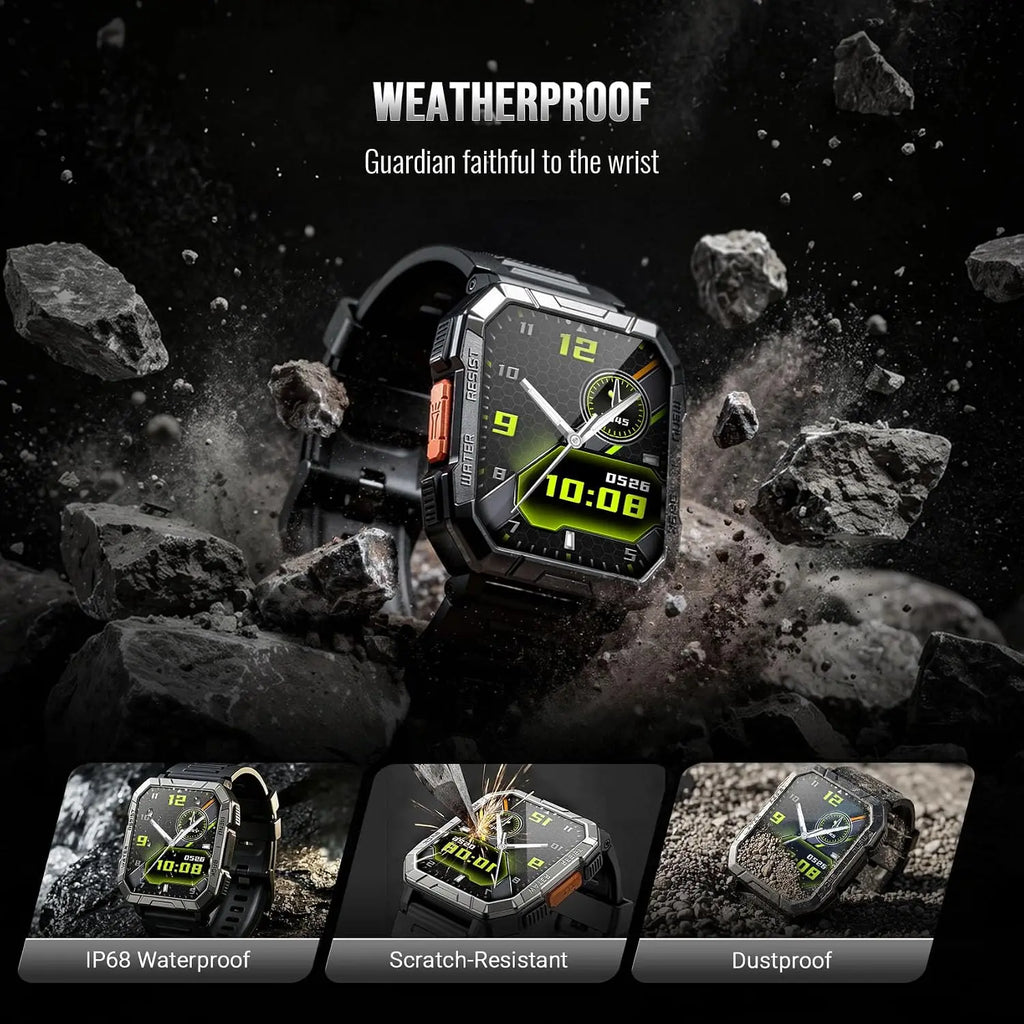 Blackview Military Smart Watch for Men with Flashlight/Compass IP68