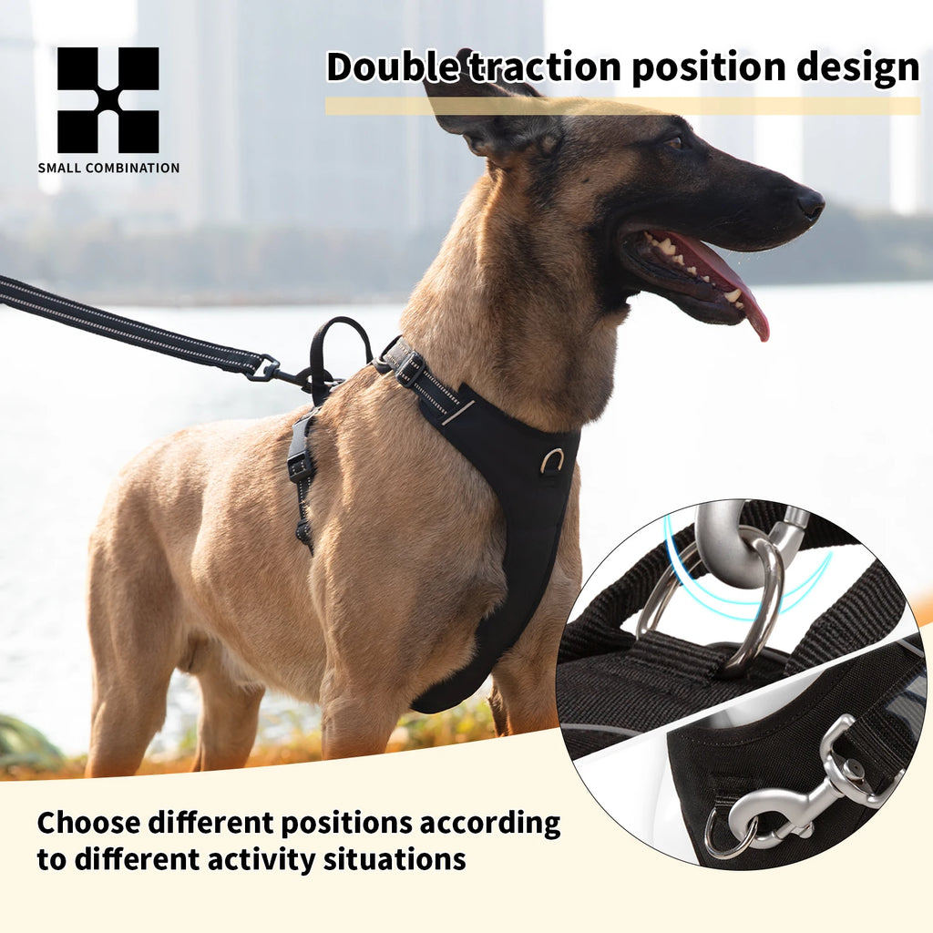 Small Combination Dog Harness No Pull Reflective Pet Dog Chest