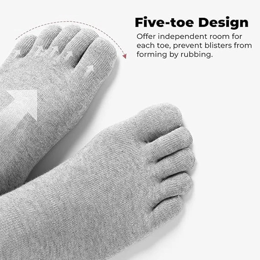 12/5/1pairs Five Finger Socks Pure color Sweat Absorbing Mid Tube Split Toe Socks Toes Socks Sports Tab Socks for Men and Women