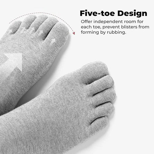 12/5/1pairs Five Finger Socks Pure color Sweat Absorbing Mid Tube Split Toe Socks Toes Socks Sports Tab Socks for Men and Women