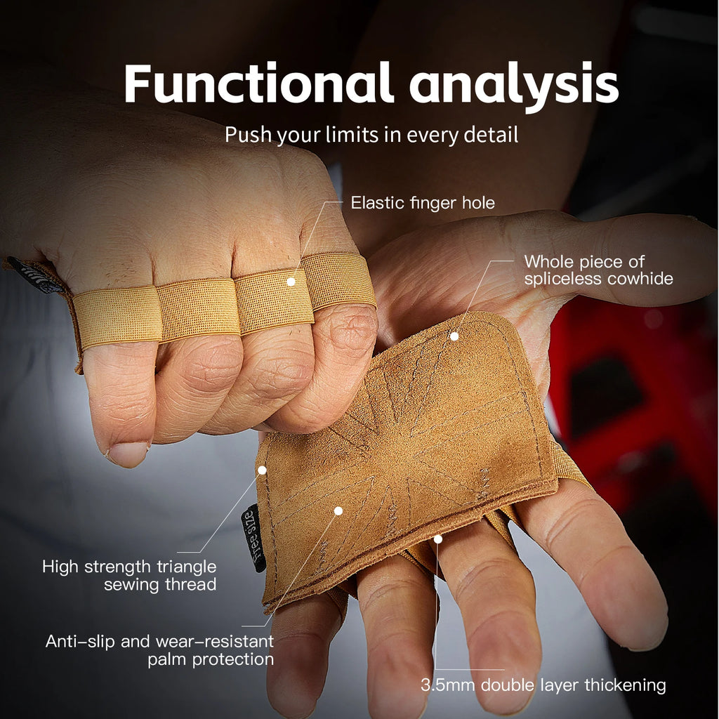 Leather Weight Lifting Training Gloves Palm Protection Women Men