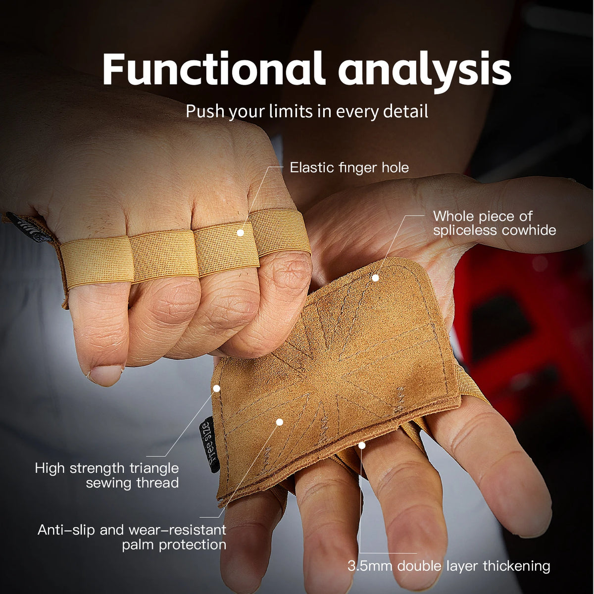 Leather Weight Lifting Training Gloves Palm Protection Women Men