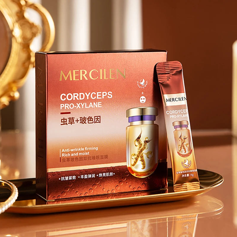 20pcs Mercilen Cordyceps Pro-Xylane Sleeping Facial Masks Anti Wrinkle Moisturizing Whitening Anti-Aging Face Mask Skin Care