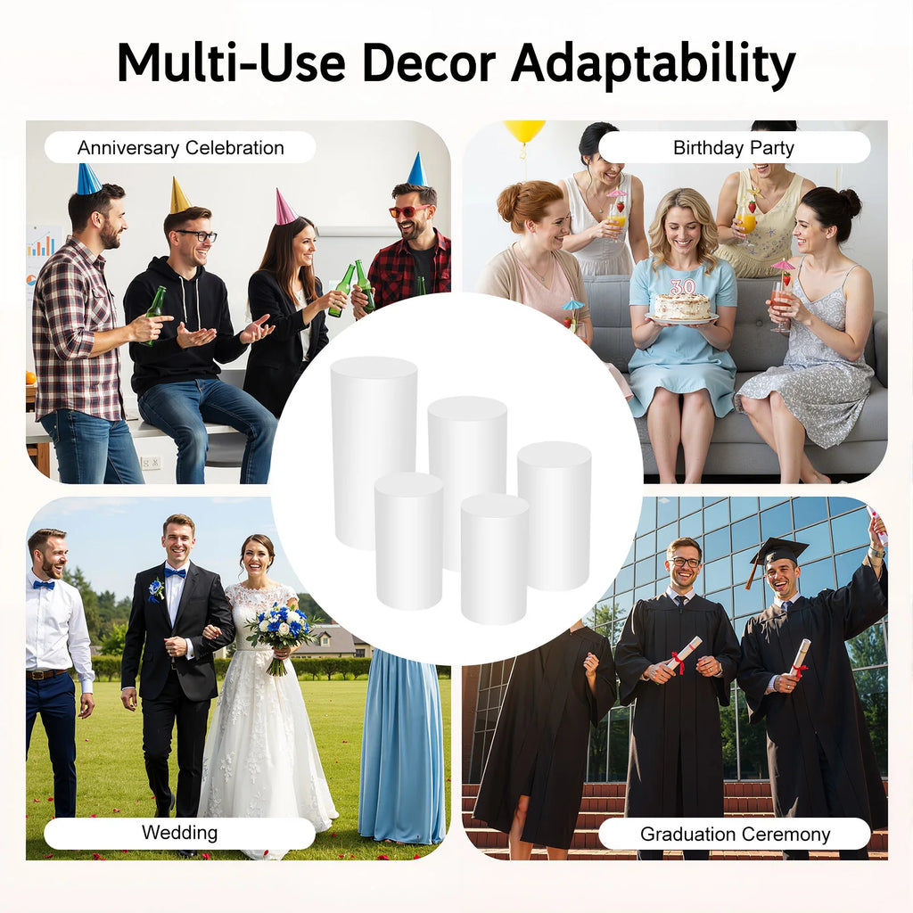 Cylinder Cake Display Stand Set Round Cylindrical Dessert Display