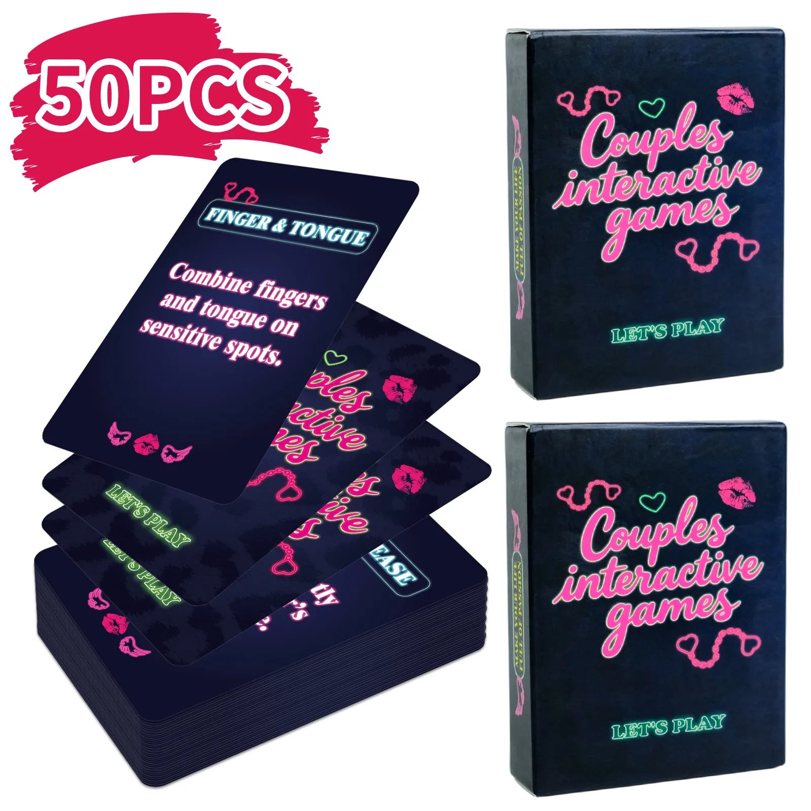 50pcs Interactive Fun Couple Game Cards Sexy Board Game for Female Friends Gathering Entertainment