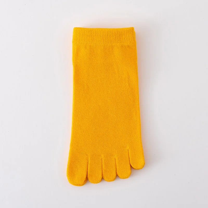 Spring Summer Women's Candy Color Ankle Socks Sweat absorption Breathable Cotton Split Toe Socks 5 Toes Short Five Finger Socks