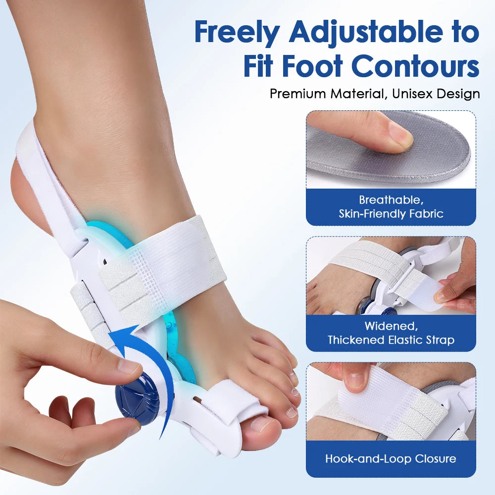 Toe Splint Bunion Corrector with Cooling Pad Adjustable Big Toe Valgus Correct Tool for Both Feet Straightening Orthopedic Thumb