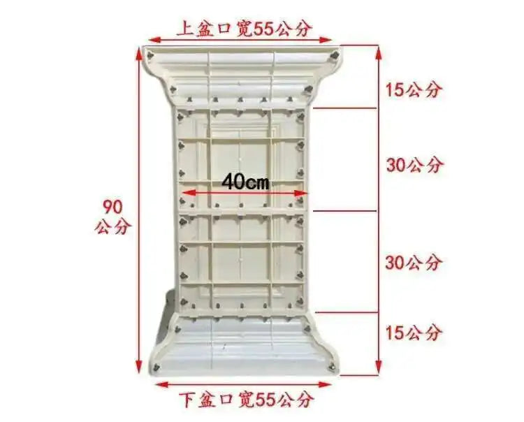 Plastic Thickened ABS Flowerpot Mold Cement Mold for Garden Balcony Fence Square Column Pier Roman Column Concrete Bonsai Mold