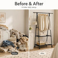 A-Frame Rolling Clothes Rack With 2 Storage Shelves
