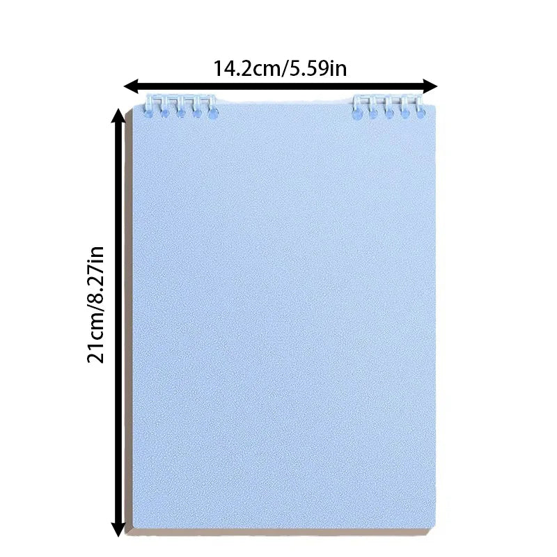 1pc Blue Plastic Ring Binder Loose Leaf Notebook with 1 Inch Rings