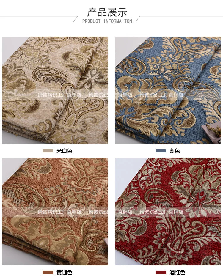Jacquard Chenille Sofa Fabric European Style High Precision for Upholstery Home Decor Drapery Covers By Meters