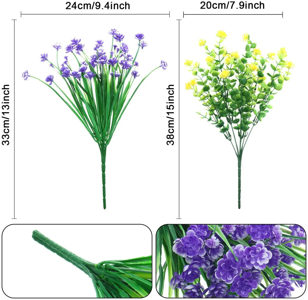 UV-Resistant Artificial Outdoor Flowers, 5 Pack