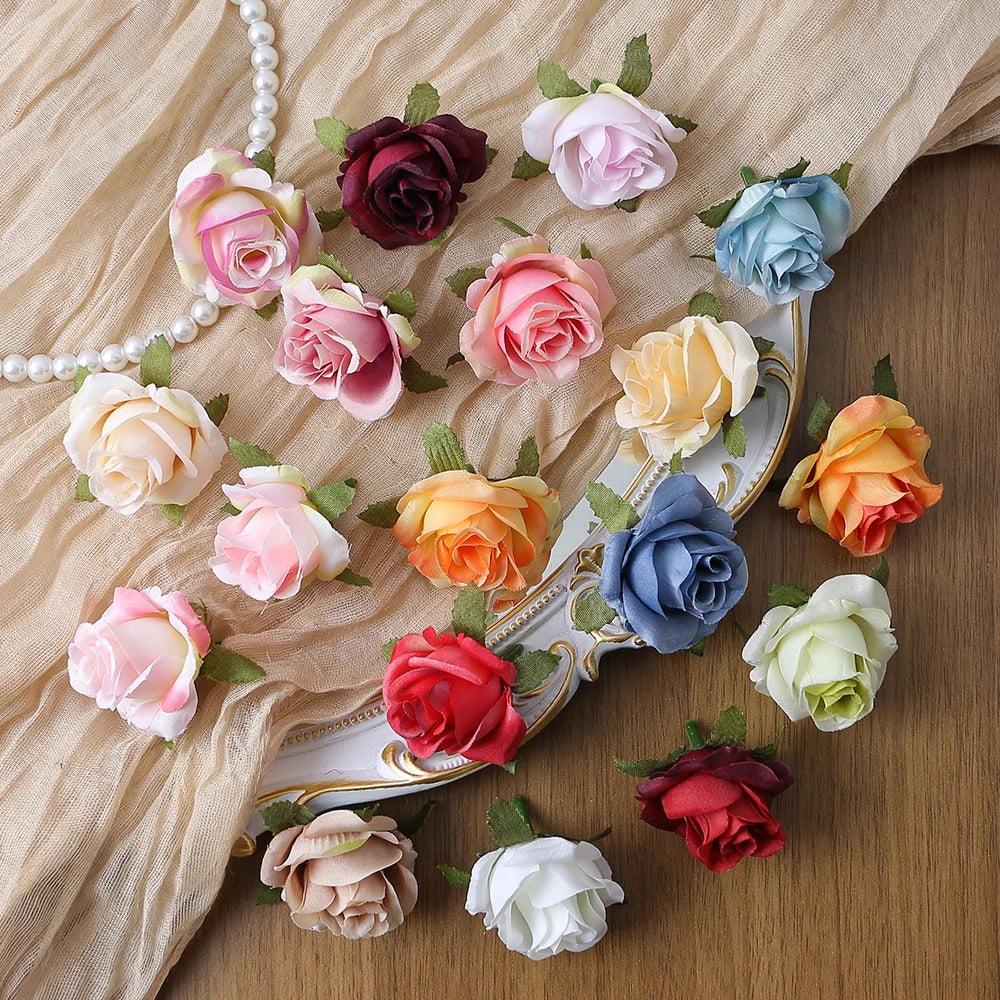 10/20PCS Artificial Flowers DIY Candy Box Cake Home Decor Christmas Decorative Wreaths Wedding Party Garden Roses Arch Silk Fake