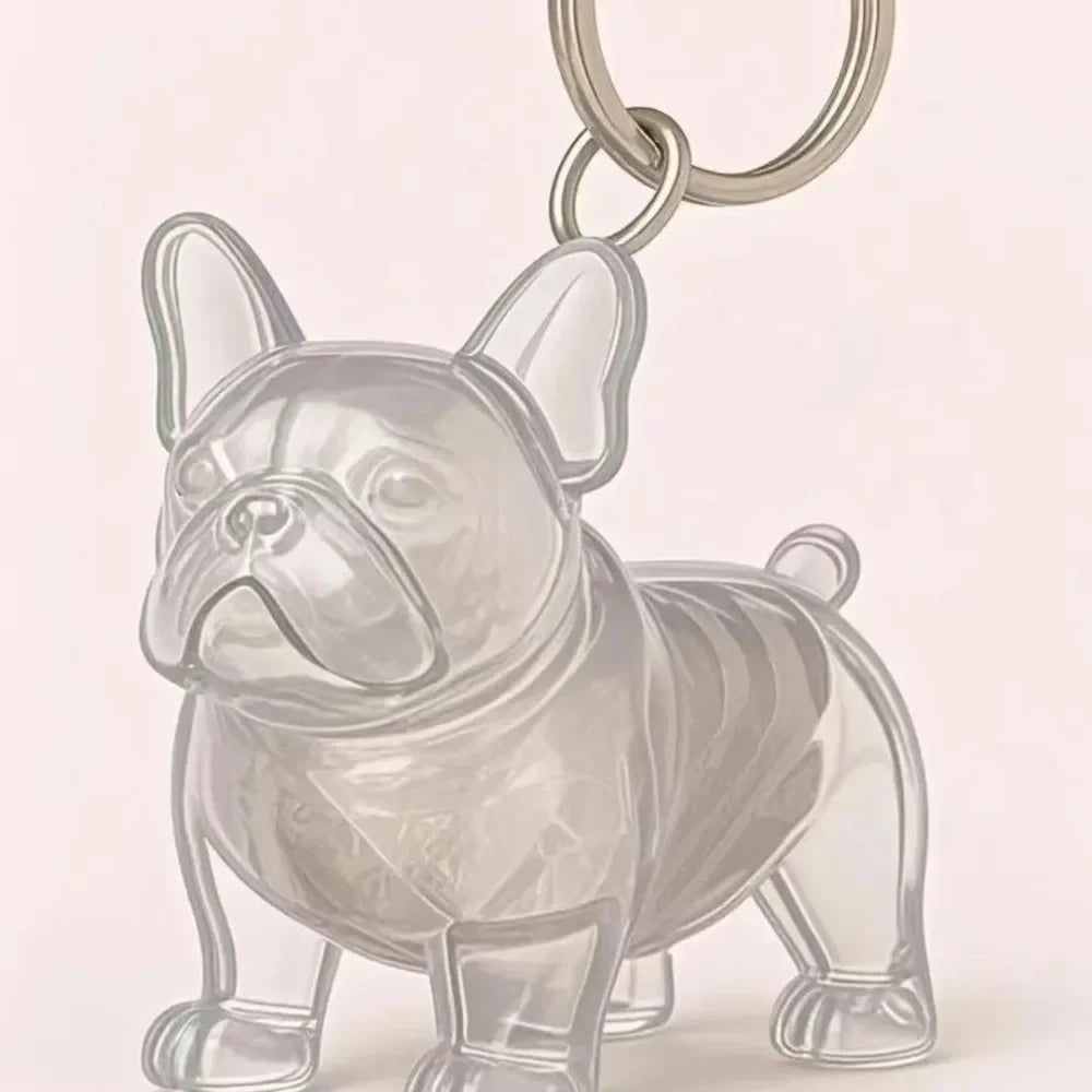 Dog Shape Dog Hair Storage Box Transparent Hair Grooming Pet Hair Keychain DIY Handmade Acrylic Puppy Pendants Backpack