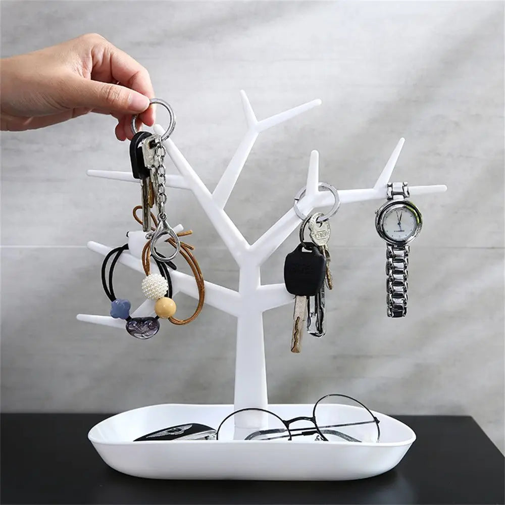 Creative Key Storage Rack ABS Plastic Bird Tree Key Holder Jewelry Rack Living Room Creative Ornaments Desk Organizer