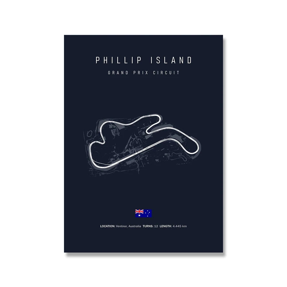 F1 Circuit Poster Inpu Island Jerez Catalonia Sepang International Circus Circuit Canvas Painting Wall Picture Artist Home Decor