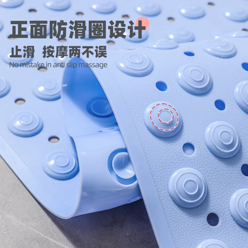New Non-slip Bath Mat with Suction Cup and Drain Hole, Soft Machine-washable Shower Mat Non-slip Bath Mat