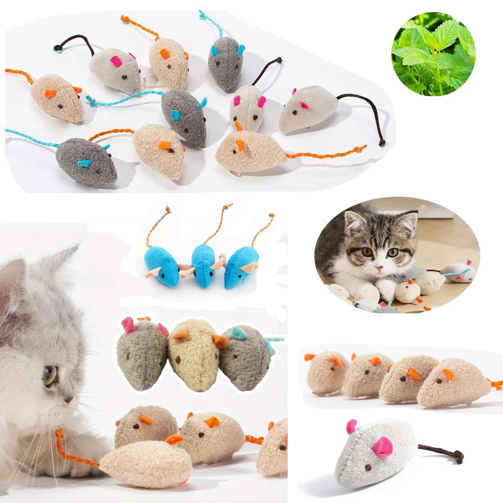 3-200 Pcs Rattle Cat Mouse Toys Also Prefilled Catnip