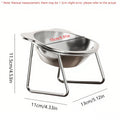 Booteely Tilted Cat Bowl Stainless Steel Cat Food Bowls with Metal