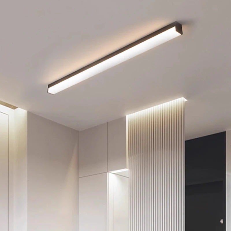 Modern LED Living Room Long Ceiling Light, Hallway Balcony, Bedroom Three Sided Illuminated Ceiling Light, Home Decoration Light