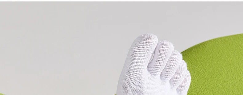 3/5 Pairs Men's Toe Socks Mid-Calf 100% Cotton Mesh Breathable Anti-bacterial Anti-odor Split Toe Socks for Daily & Sports