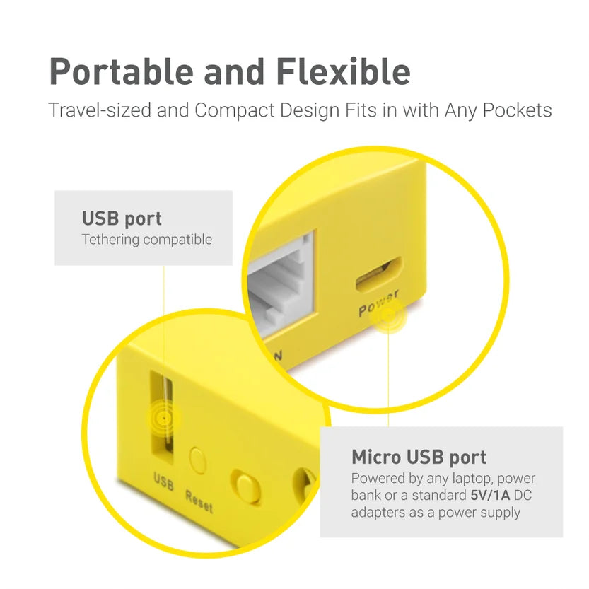 Gl.inet-mt300n-v2(mango) Portable Mini Travel Wireless Pocket Router