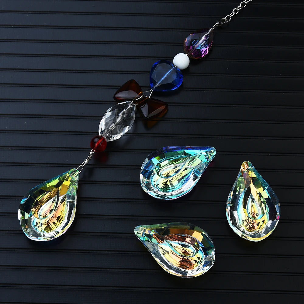 1Pc 50mm Glass Crystal Prism Suncatcher Rainbow Make Hanging Droplot Pendants For Window Ornament Chandelier Part DIY Home Decor