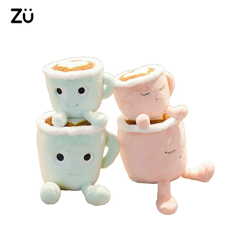 ZU 20/30cm Latte Art Coffee Cup Plush Toy Cute Home Kitchen Decor Matcha Flavor Drink Tea Soft Dolls