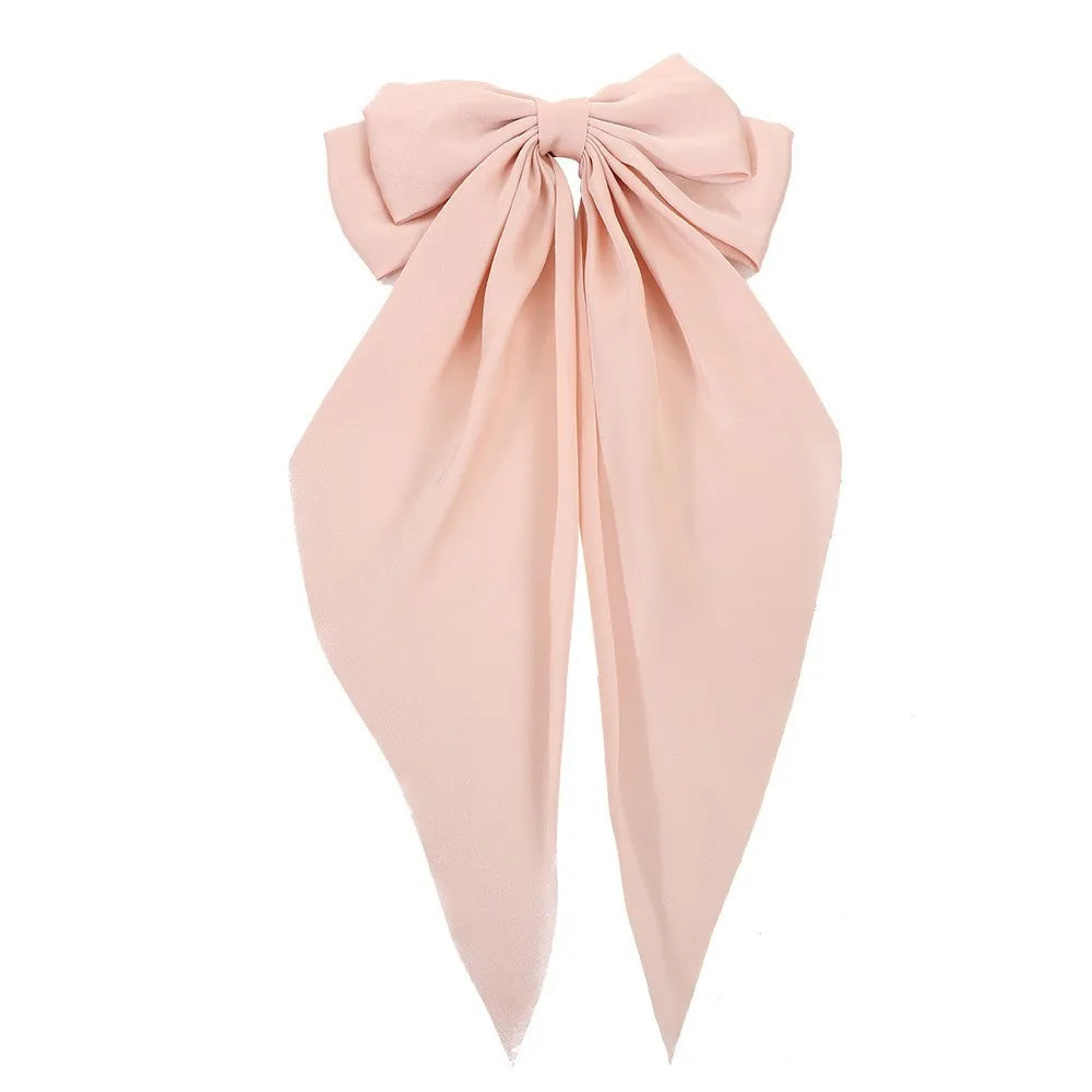 30 Solid Elegant Satin Bow Hairpin Women Girls Spring Hair Clips Headwear Ponytail Hairclips Barrettes Girls Hair Accessories