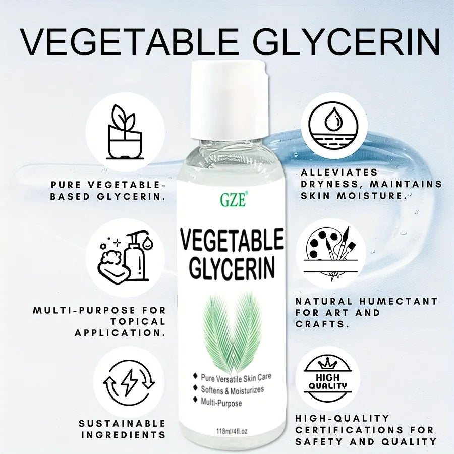 Vegetable Glycerin, 100% Pure, Versatile Skin Care, Softening and Moisturizing, Multi-PURPOSE AND VERSATILE SKIN CARE