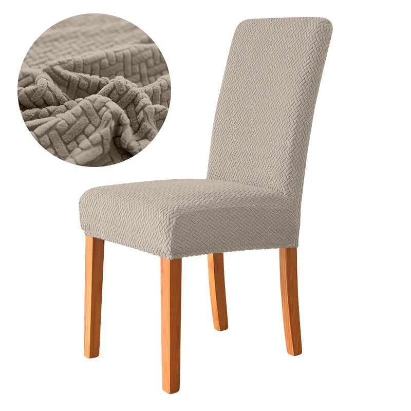 Elastic Dining Chair Cover Stretch Seat Slipcover Jacquard Spandex Protector Case for Kitchen Chair Seat Home Hotel Banquet