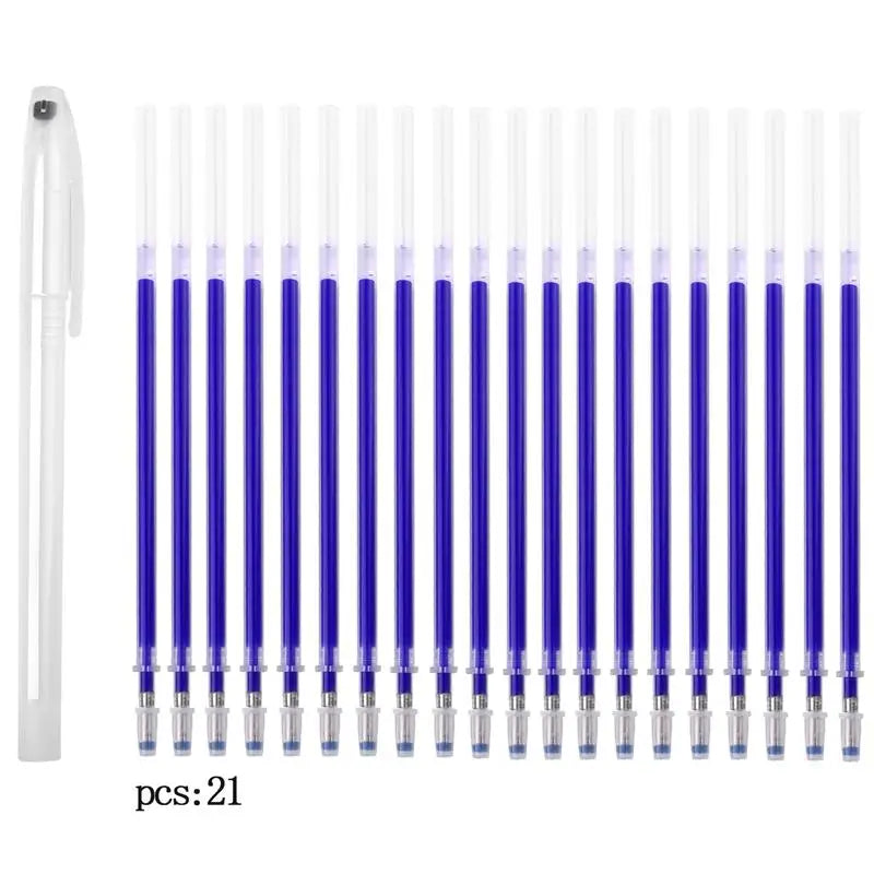 10-21pcs Heat Erasable Magic Marker Pen Fabric Pencil Temperature Disappearing Marker Pens Line Marking DIY Craft Sewing Parts