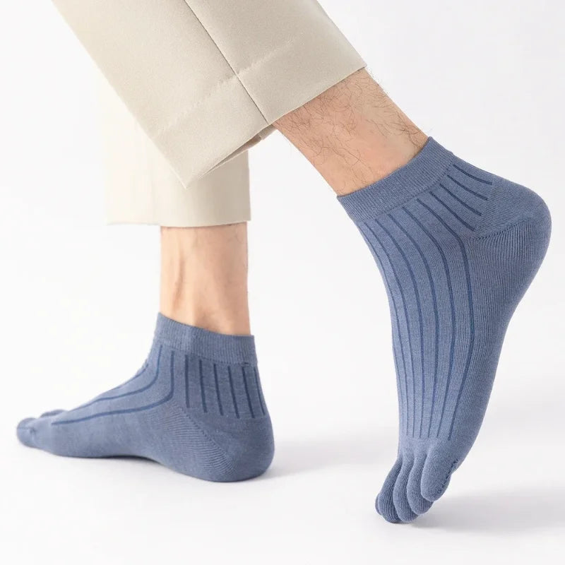 1/3/5 Pairs Mens Five Finger Socks Breathable Ankle Short Socks Thin Cotton Toe Socks with Separate Fingers Fashion Sports Socks