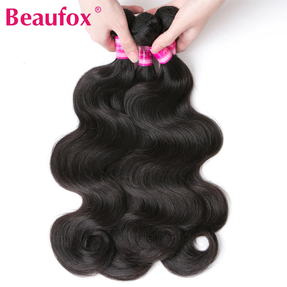 Beaufox Body Wave Bundles Brazilian Hair Weave Bundles 1/3/4 PCS
