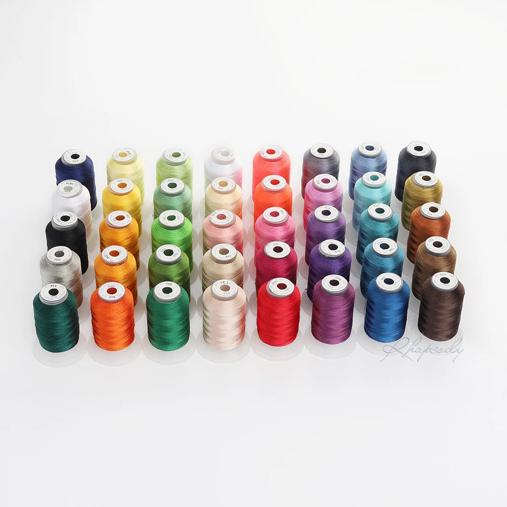 Rhapsody 40WT Polyester Embroidery Machine Thread 550Y 60 Colors Brother Babylock Janome Singer Pfaff Husqvarna Bernina Sewing