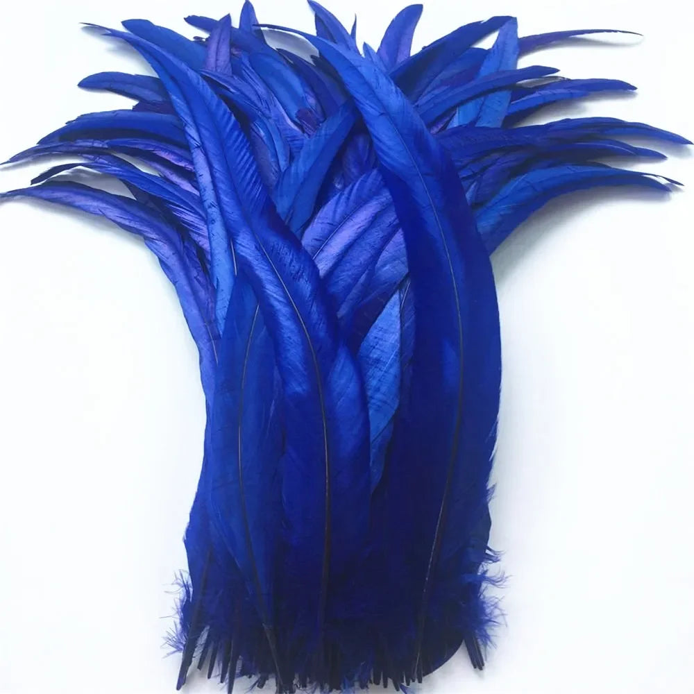 Top Quality 50 Pcs Pure White Rooster Tail Feather 30-35cm 12-14inch Natural Feathers Wedding Decoration clothing accessories
