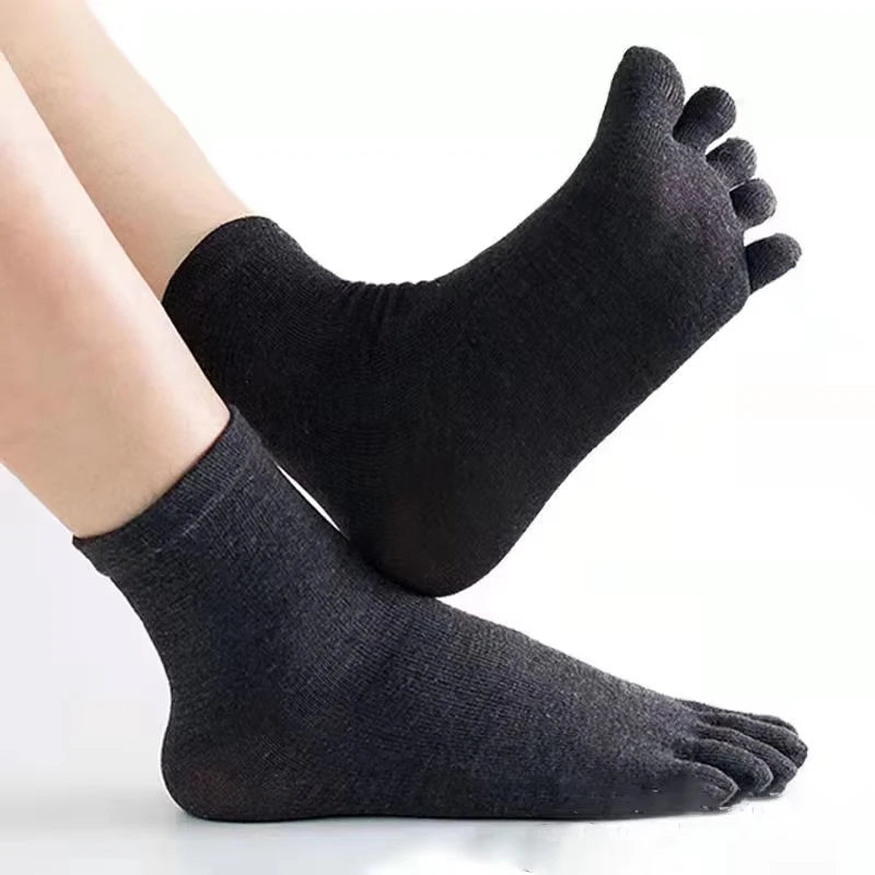 New Splicing Color Ruffle Edge Five Toe Socks For Women Sweet INS 5 Fingers Middle Tube Socks Soft Cotton Elastic Split Toe Sock