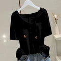 98% Cotton T Shirt Women Fashion Hooded Short-sleeved T-shirt 2025 Spring Summer Korean Style Loose Thin All-match Pullover Tops