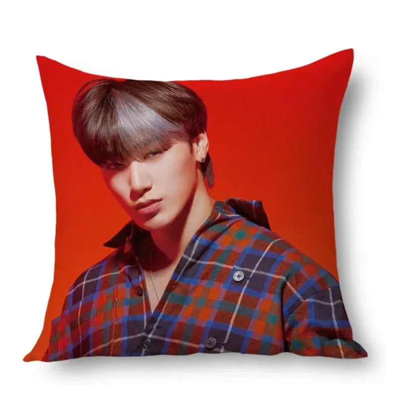 San Ateez Pillow Cover Bedroom Home Office Decorative Pillowcase Square Zipper Pillow Cases Satin Fabric Eco-Friendly WJY