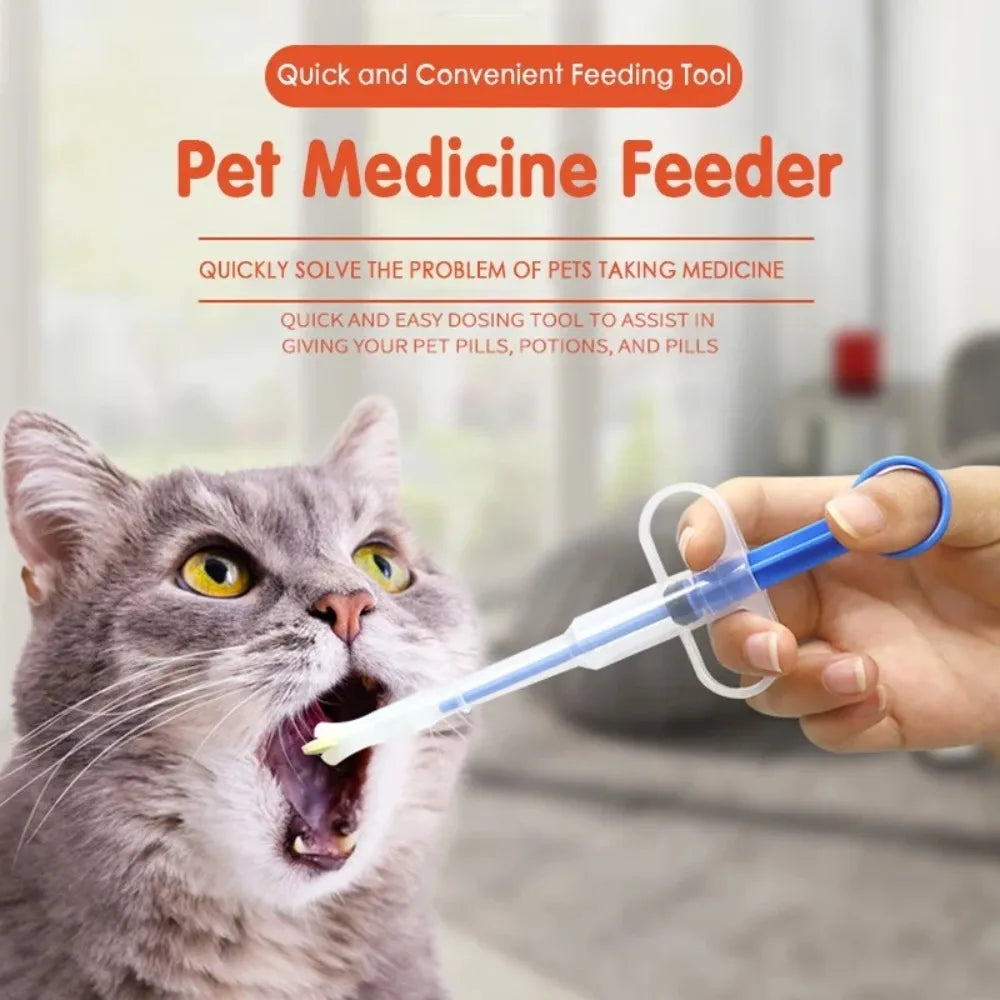 Pet Pills Applicator Cats Dogs Syringe Medicine Feeder Insect Repellent Supplies Can Clip Pills Cats and Dogs Pet Water Feeder