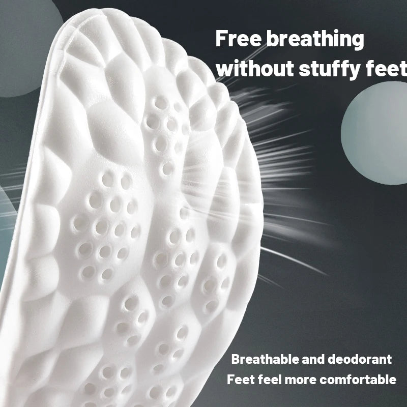Sport Insoles 4D Latex Super Soft High Elasticity Shoe Pads Anti-pain Deodorant Cushion Arch Support Running Insoles Foot Insole