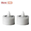 Solar LED Flameless Candles Waterproof Rechargeable Lights for Outdoor