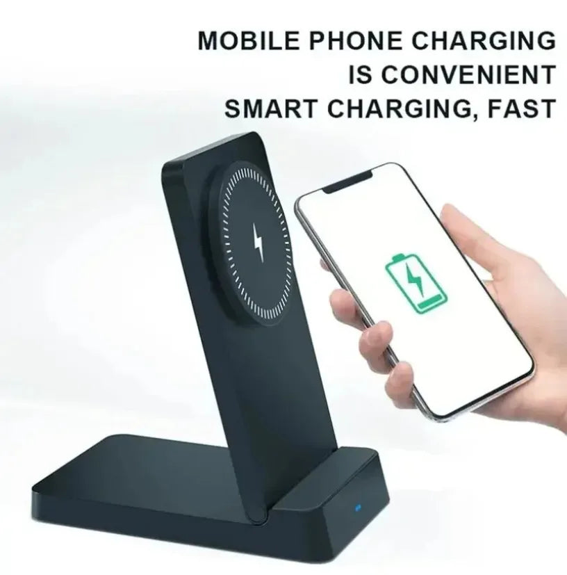 Magnetic Fast Charging Station 15W Wireless Charger Desktop Fold Smart Phone Holder Charge For Magsafe iPhone 16 15 14 13 12 Pro